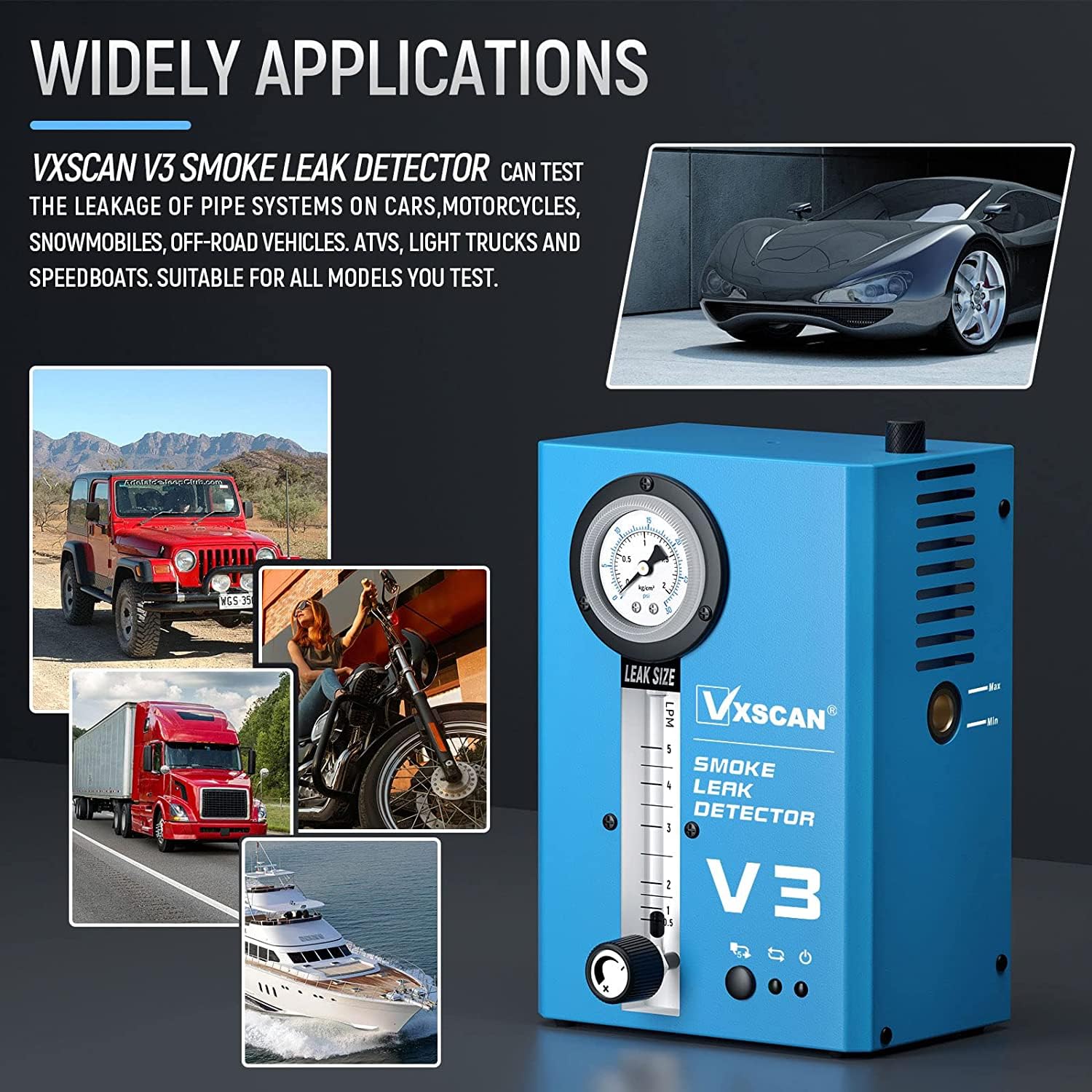 V3 Detector de Fugas de Máquina de Humo Auto,para Los Coches de 12 V