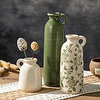 Vista 70 de Juego de jarrones de cerámica, jarrones de flores para decoración del hogar, decoración moderna de granja, centros de mesa de sala de estar, cocina