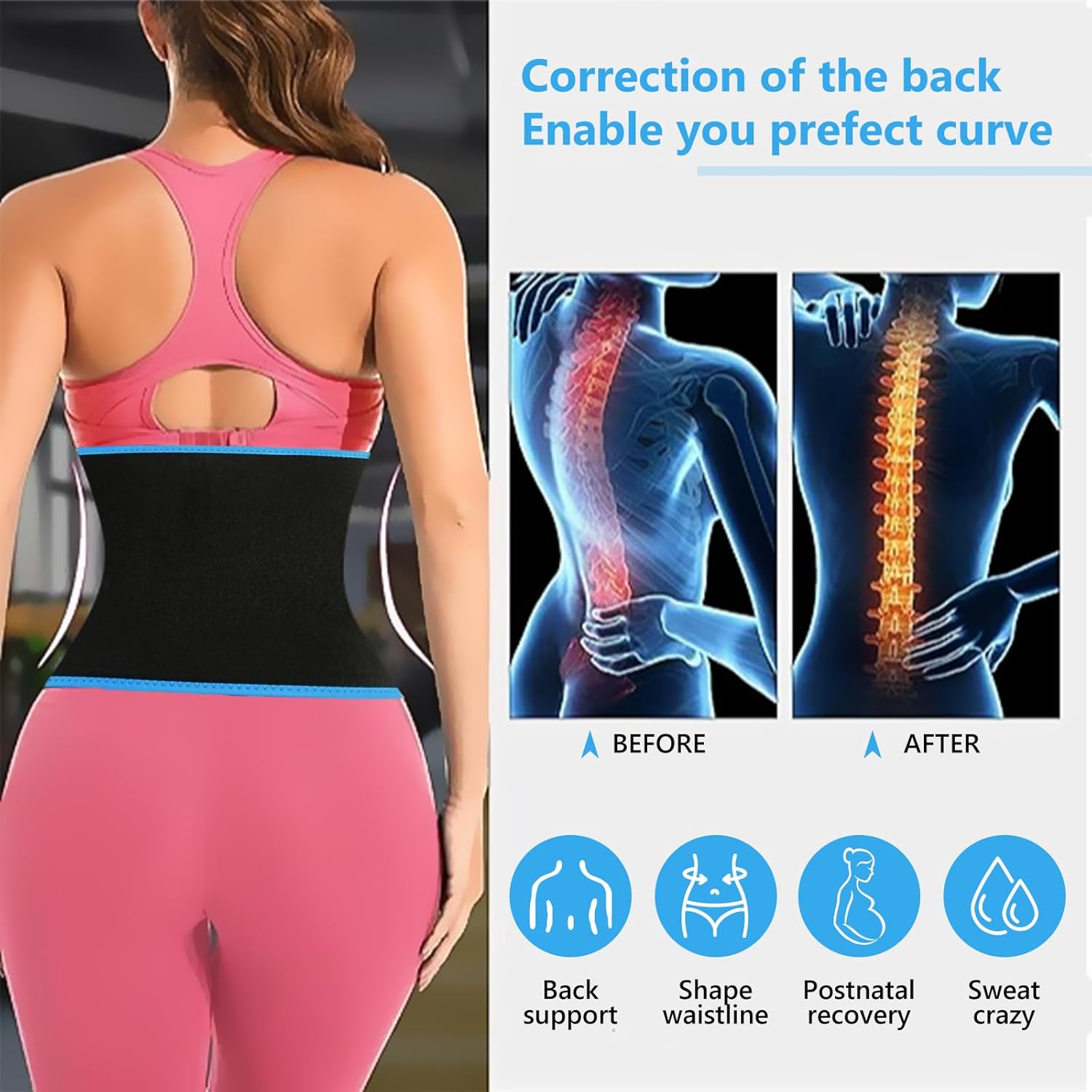 Waist Trainer for Women Lower Belly Fat, Waist Sweat Band for Women, Belly Band Sweat Belt, Stomach Wrap, Body Shaper - Image 3