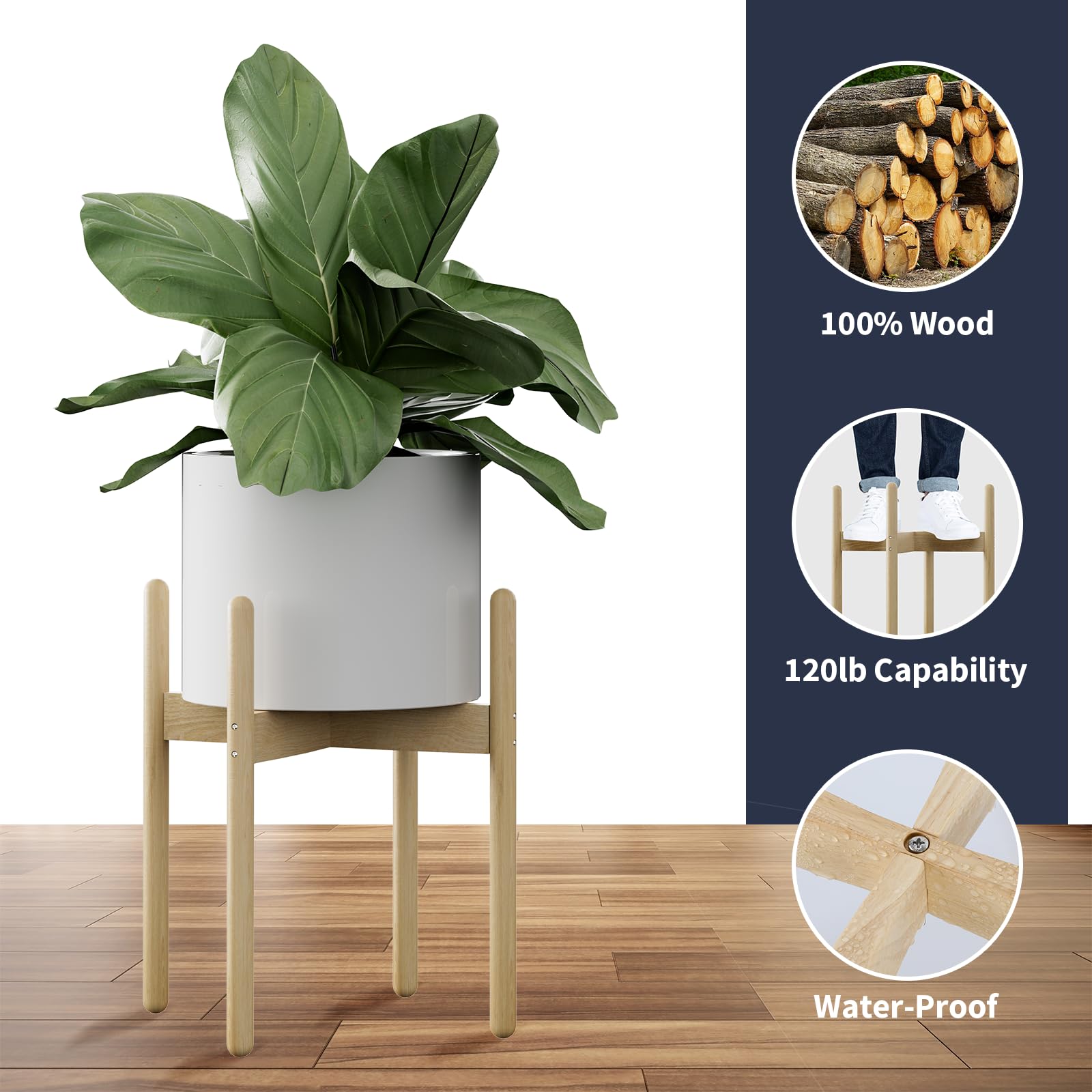 天然木　スタンド 12 Diagonal Slat Eucalyptus Interlocking Deck Tile