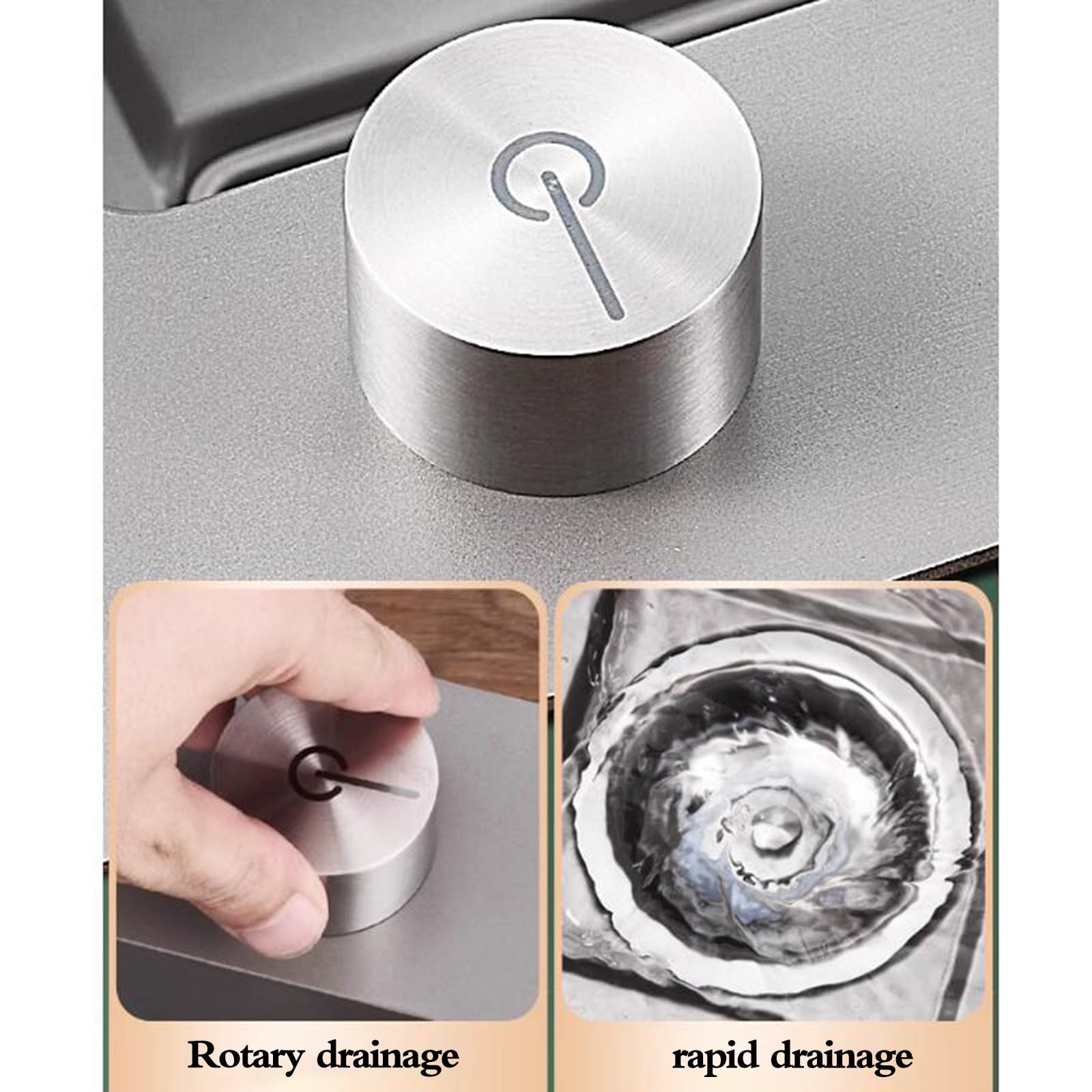 Lavello a sifone a cascata in acciaio inox grigio a vasca singola con rubinetto Lavello semplice a vasca singola di grande capacità per uso domestico Cucina Lavello per lavastoviglie Lavello
