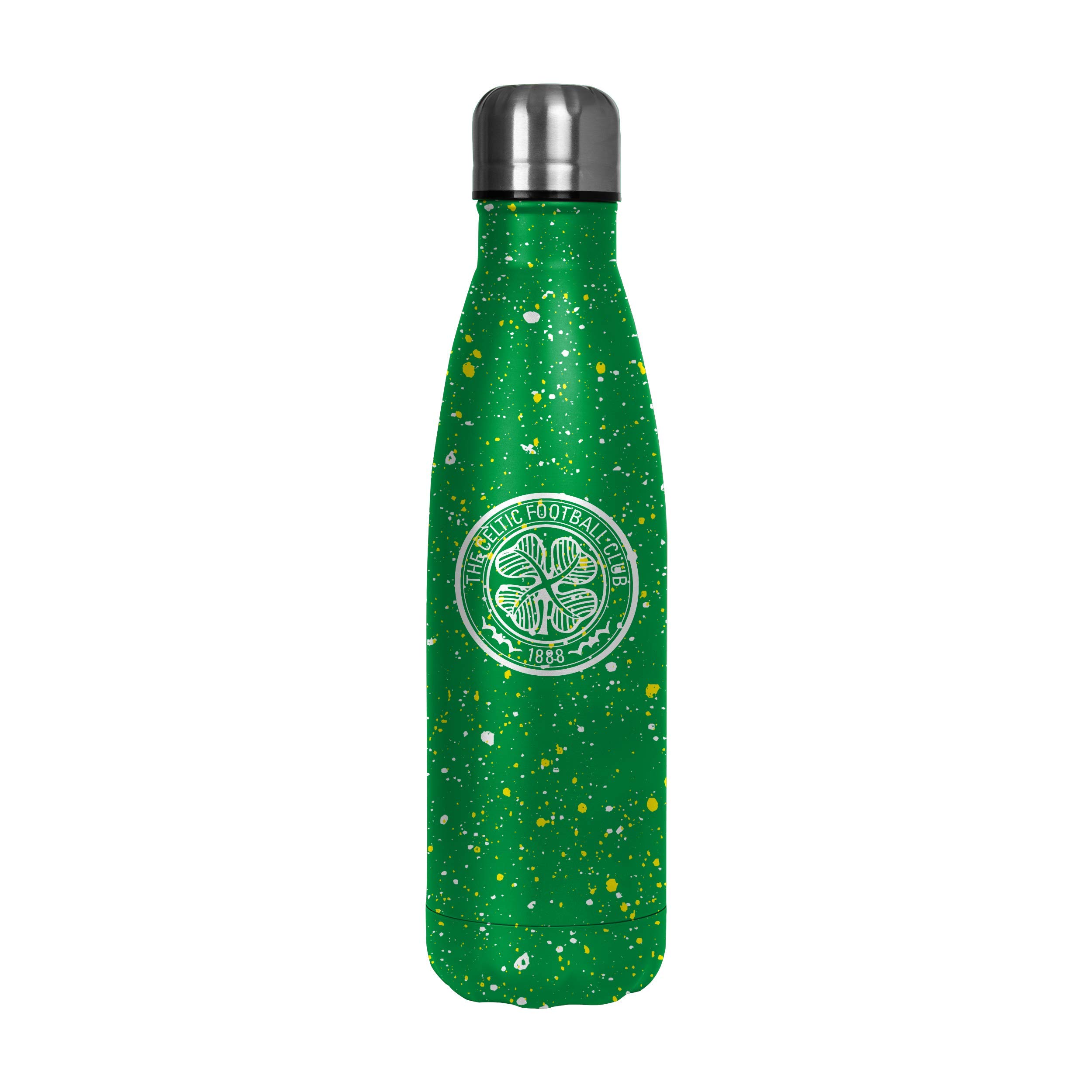 FOCO Scottish Premiership SPFL Football Celtic Fan Thermal Paint Splatter Insulated 500ml Bottle
