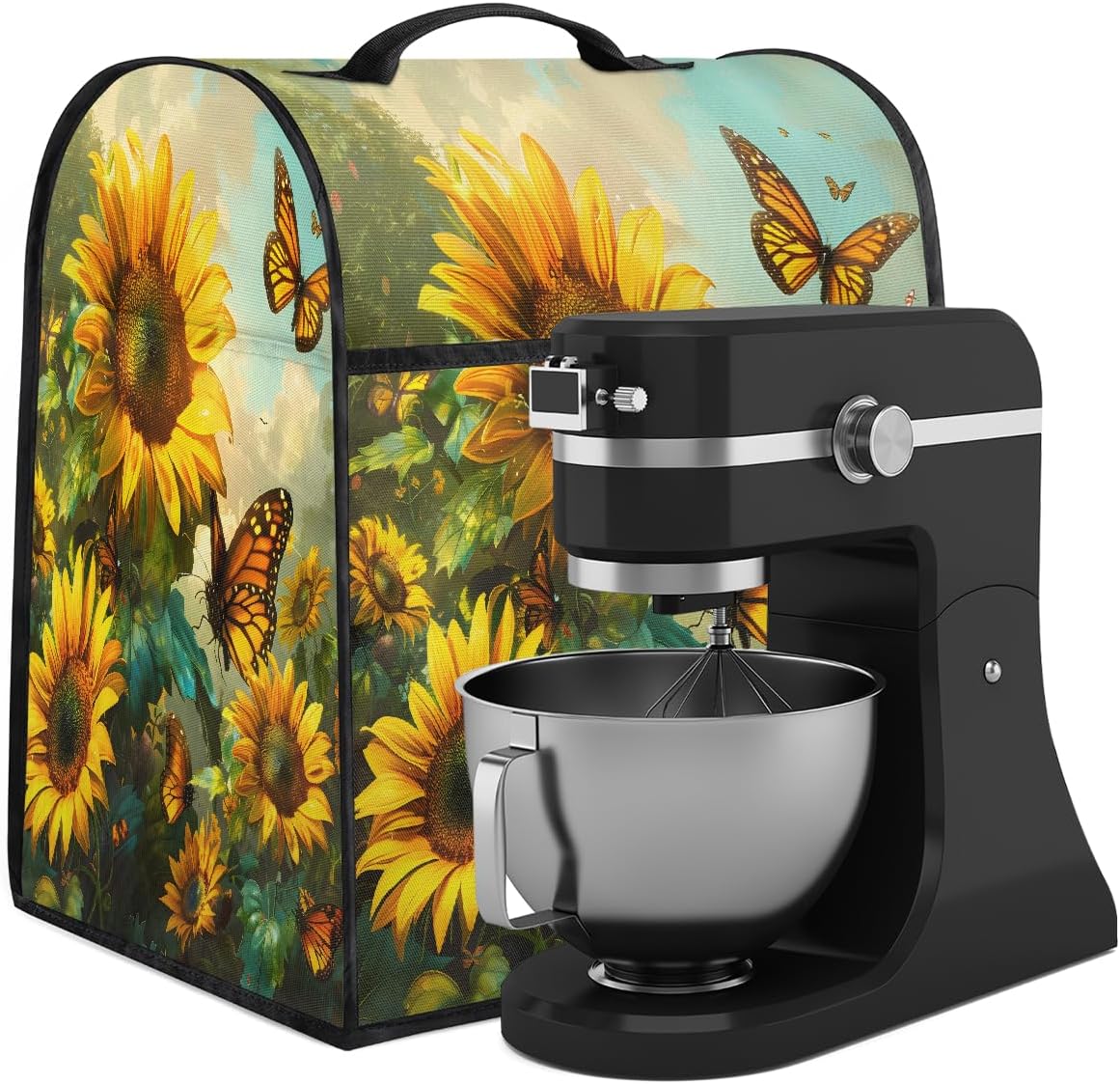 Kitchen Aid Mixers Cover flower butterfly sunflower for Stand Mixer 6-8 Quarts with Zipper Pocket kitchen aid Storage Covers Kitchen Appliance Covers for Coffee Machine Mixer Home Kitchen Counter