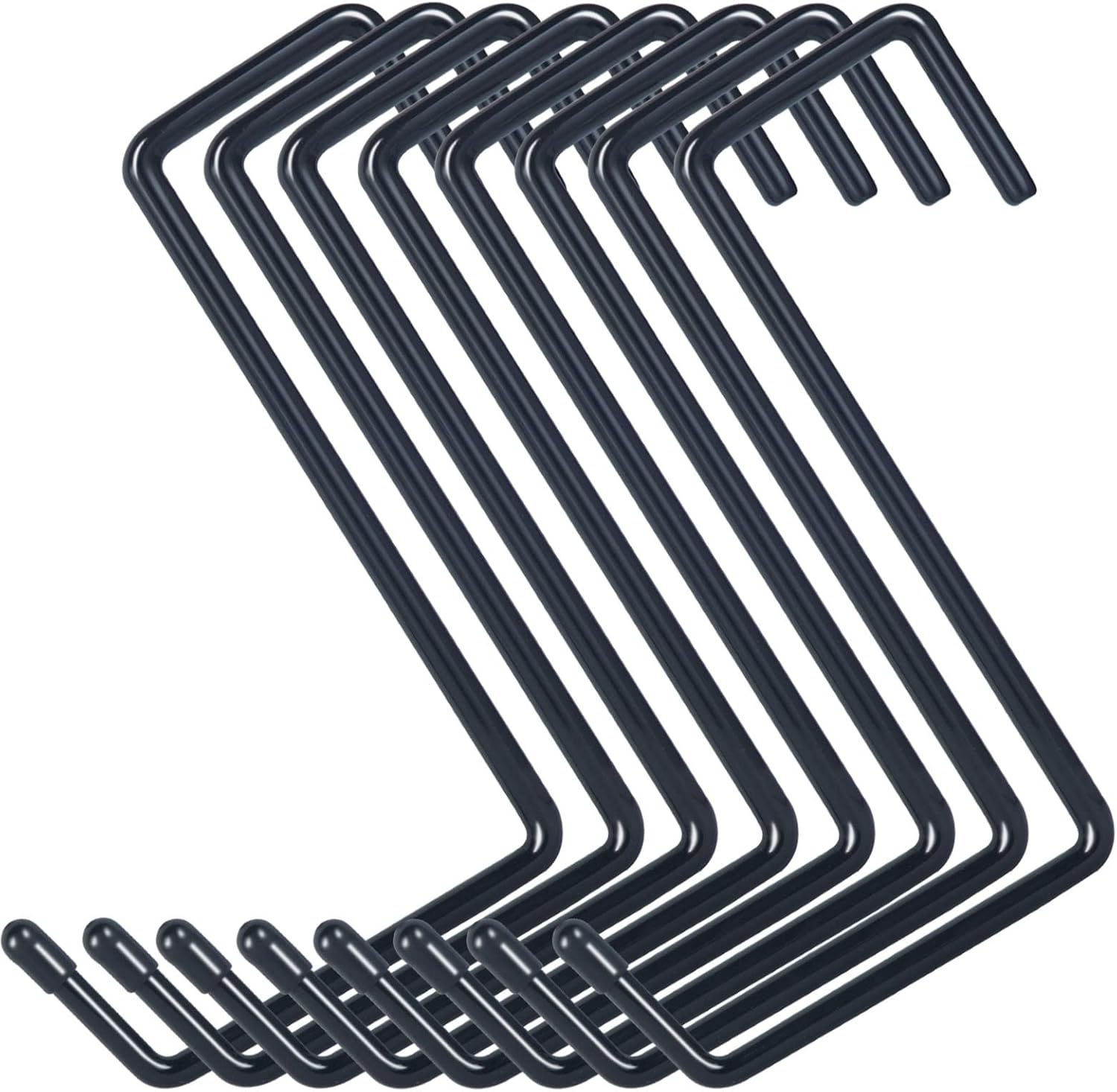 DINGEE 8 Pack Vinyl Coated Heavy Duty Hooks for Hanging, Large Ladder