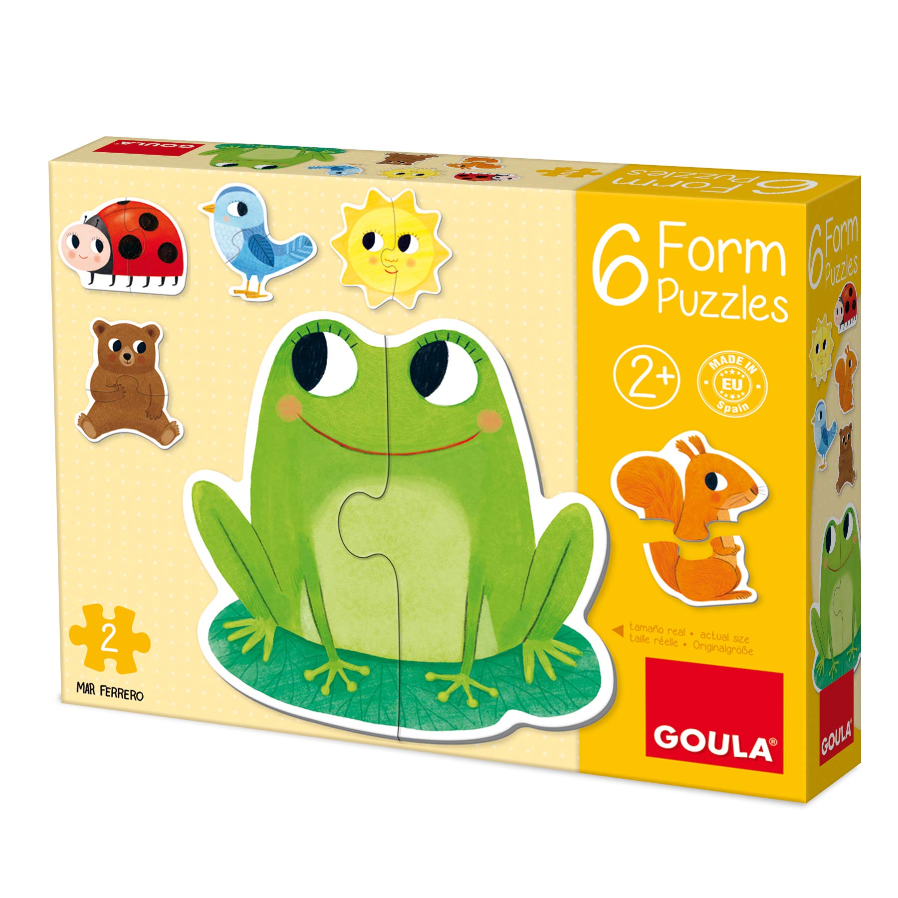 Goula, 6 Form Puzzles, Puzle de cartón de Piezas Grandes a Partir de 2 años, Multicolor