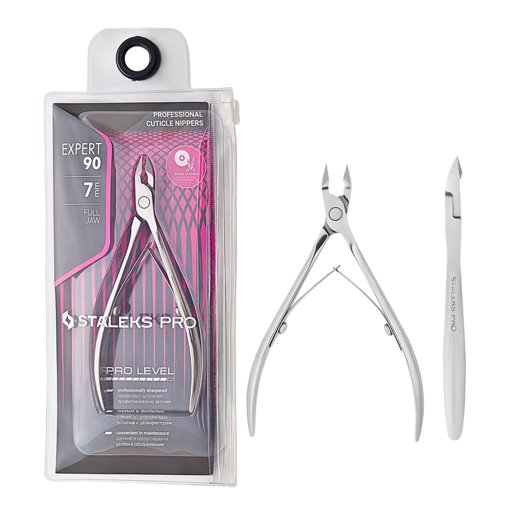 STALEKS PRO by Natury Nails NE-90-7 Pince à cuticules professionnelle en acier inoxydable 7 mm