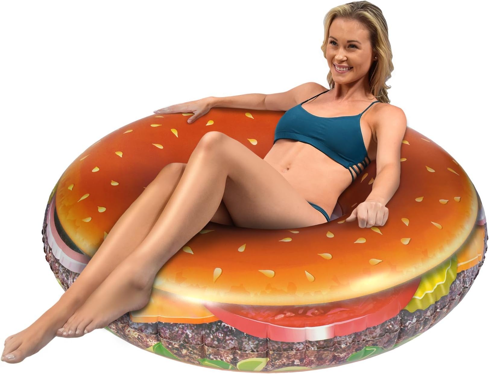 GoFloats Cheeseburger Party Tube - Giant Size Fun That Will Leave You Hungry for More