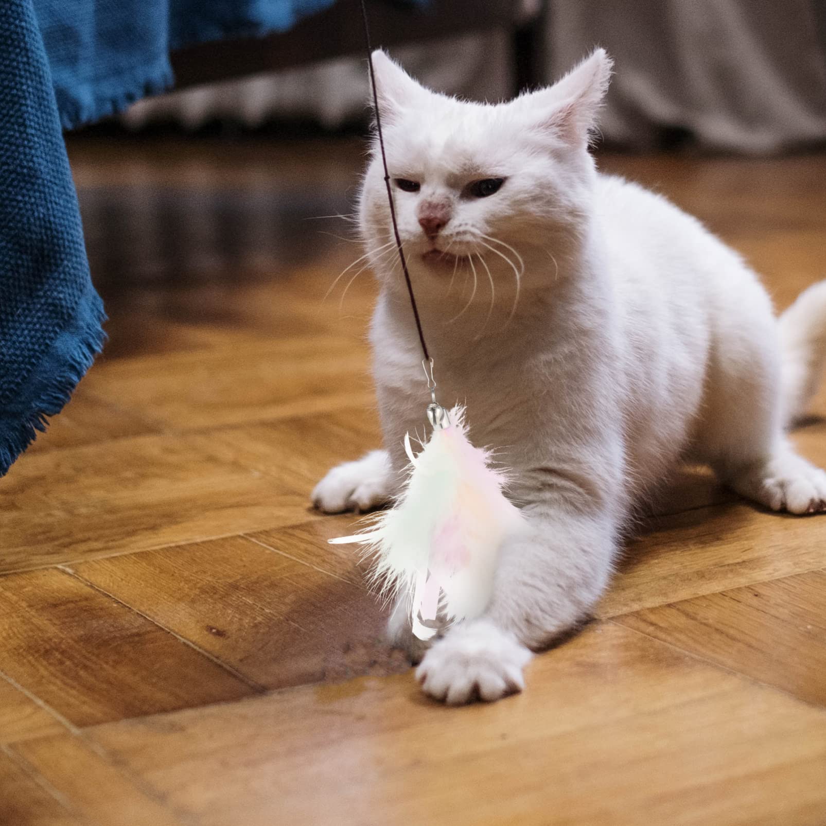 Mipcase 30pezzi Giocattoli Interattivi Per Gatti Teste Di Ricambio Per Bastoni Da Gioco Accessori Per Gatti Indoor Stimola Attività Fisica e Interazione