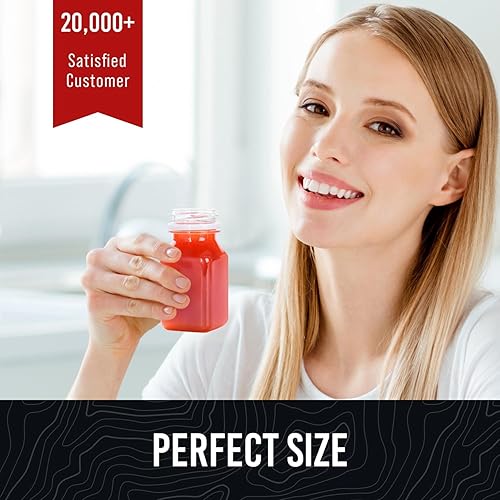 Miniatura 4 de Norcalway 10 botellas de plástico de 2 onzas con tapas – Ginger Shot – Apto para congelador, a prueba de fugas, sin BPA, botellas de plástico