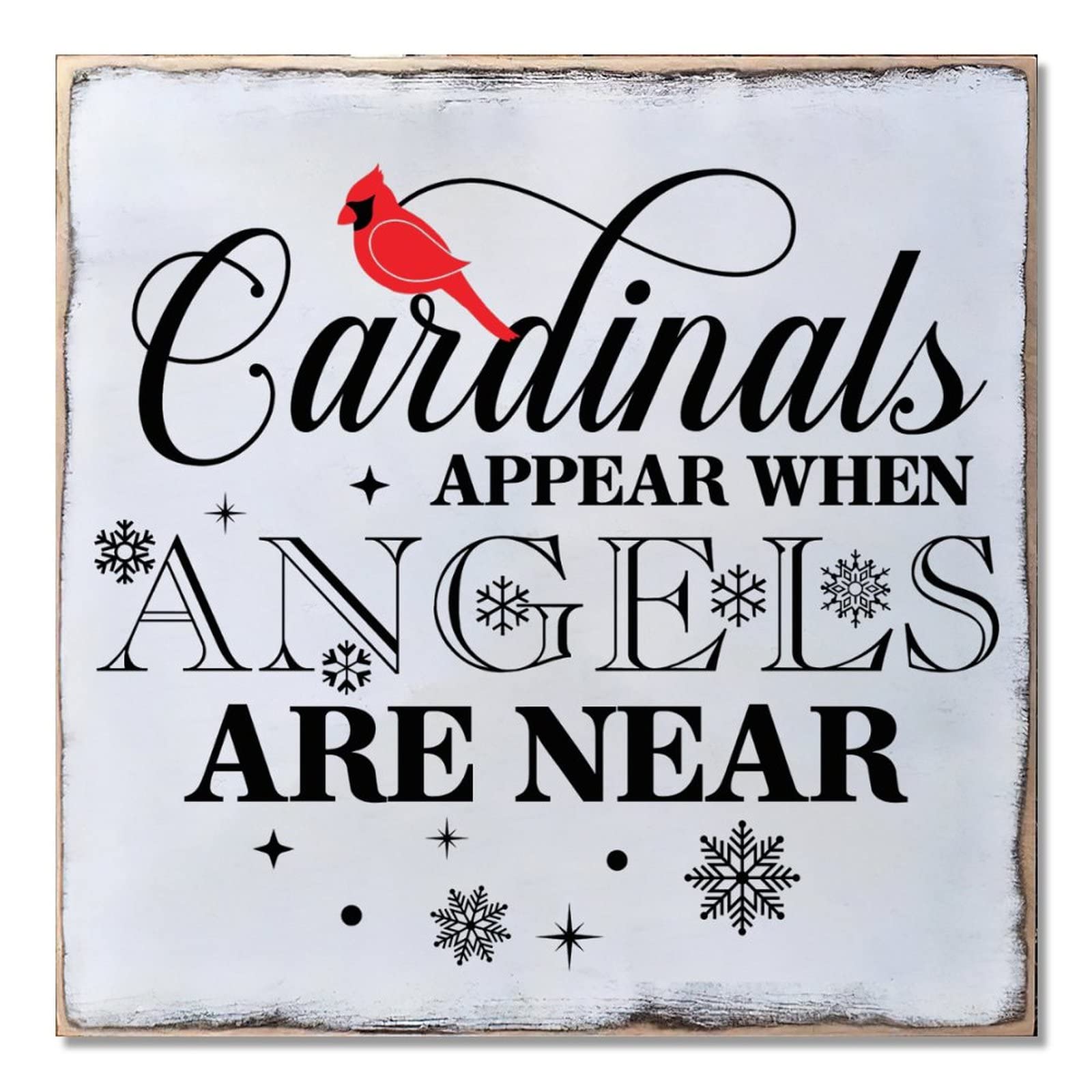 Panneau en bois Cardinals Appear pour habiller une cheminée à Noël