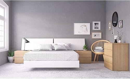 Miniatura 7 de Nexera Cama de plataforma tamaño Queen, color blanco