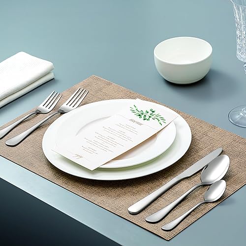 Miniatura 7 de suoundey Juego de cubiertos de acero inoxidable de 5 piezas, juego de cubiertos de cocina duraderos, tenedores pulidos, cuchillos y cucharas para el