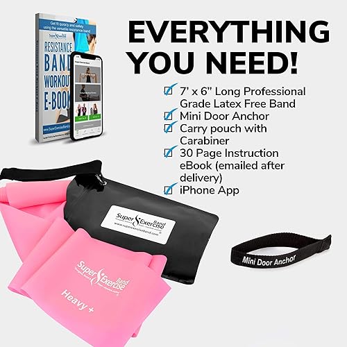 Miniatura 2 de Bandas de resistencia para entrenar  Bandas de resistencia de 7 pies de largo  Bandas de ejercicio con bolsa de transporte y anclaje de puerta I