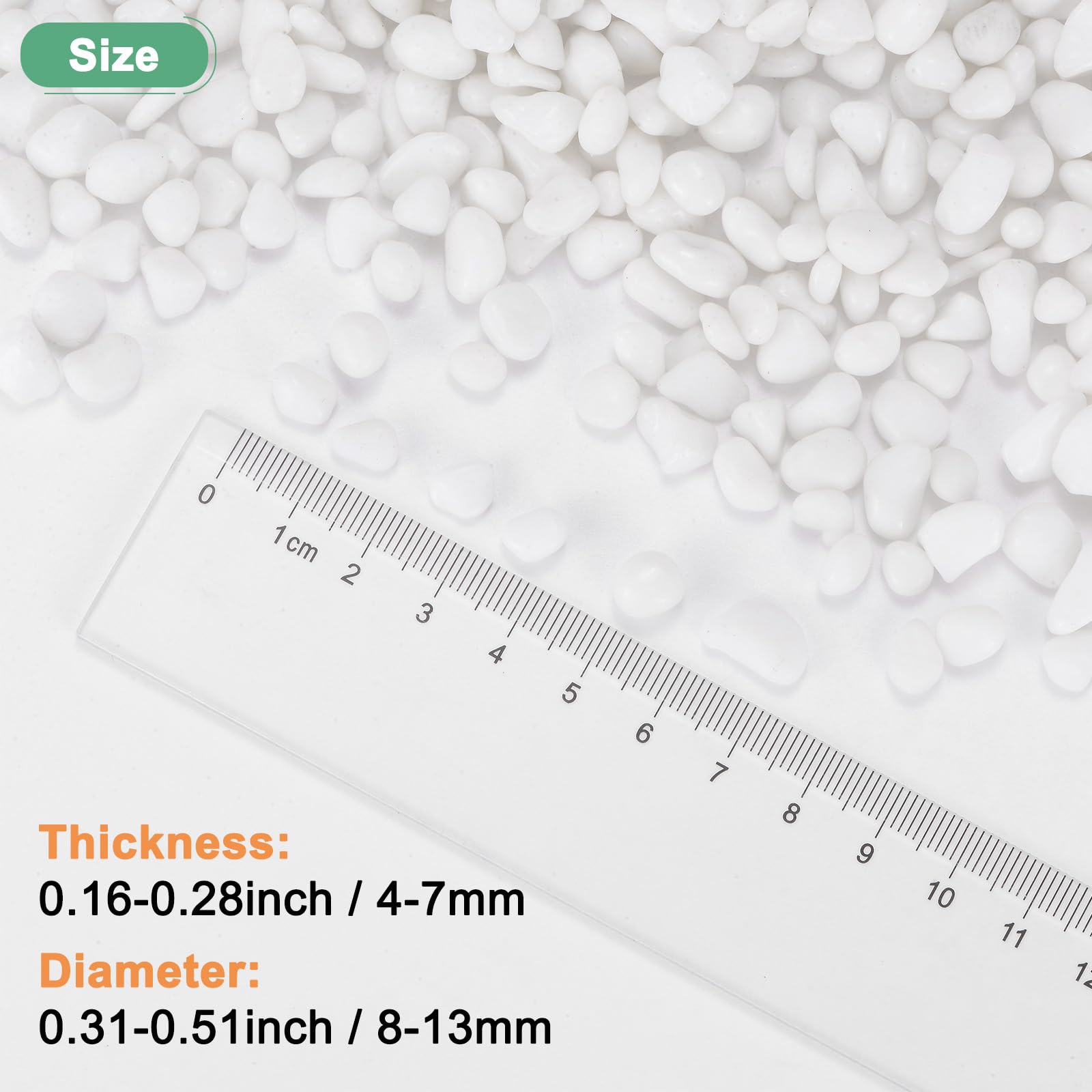 M METERXITY High Luster Round Fire Glass Beads, Glass Gems, Glass Pebbles - Image 3