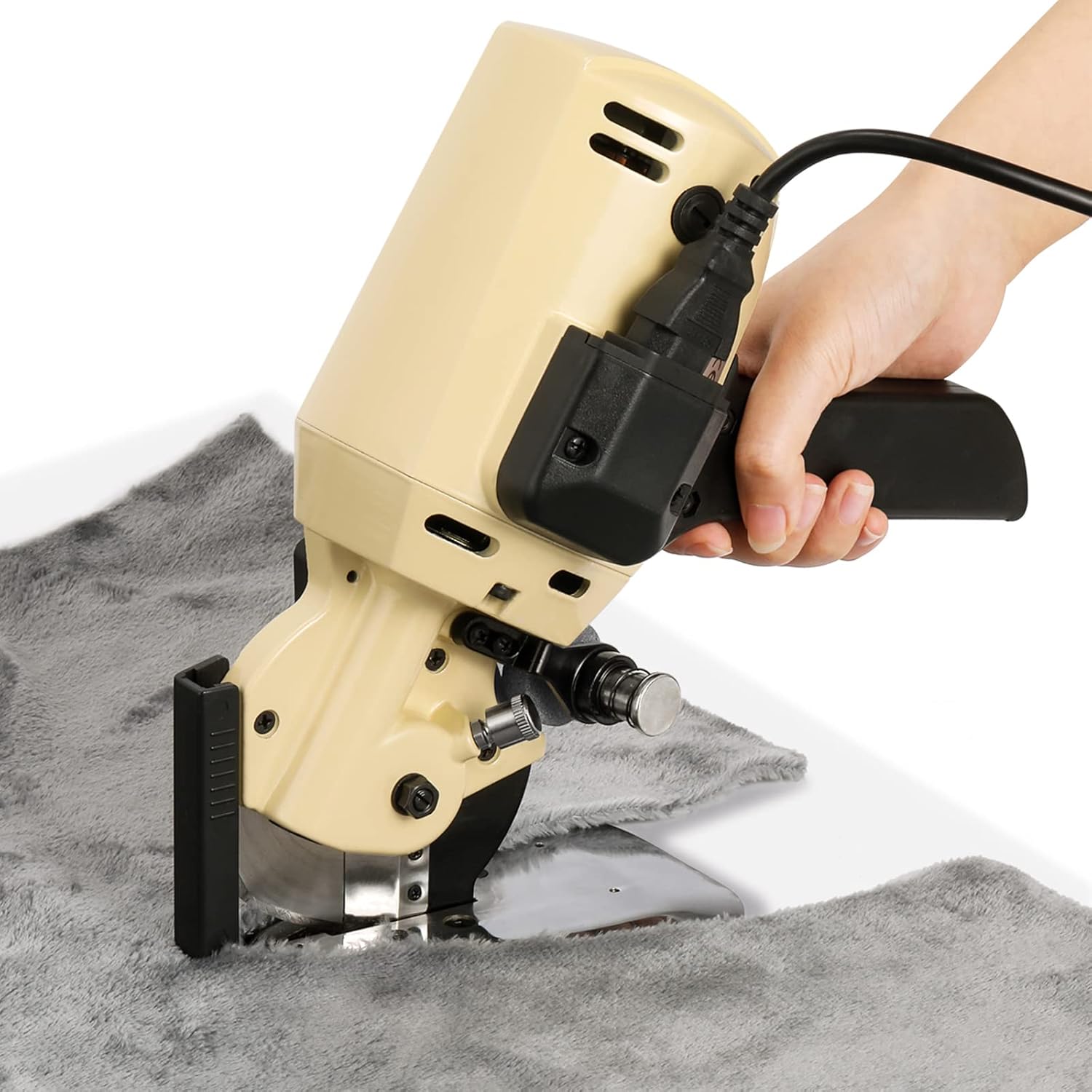 CGOLDENWALL Electric Cloth Cutting Machine Portable Octagonal Knife Fabric Cutter 4Inch Blade