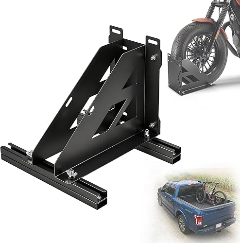 Soporte resistente para ruedas de motocicleta y bicicleta, rango ajustable para neumáticos de 1 a 4.3 pulgadas de ancho, estante de estacionamiento