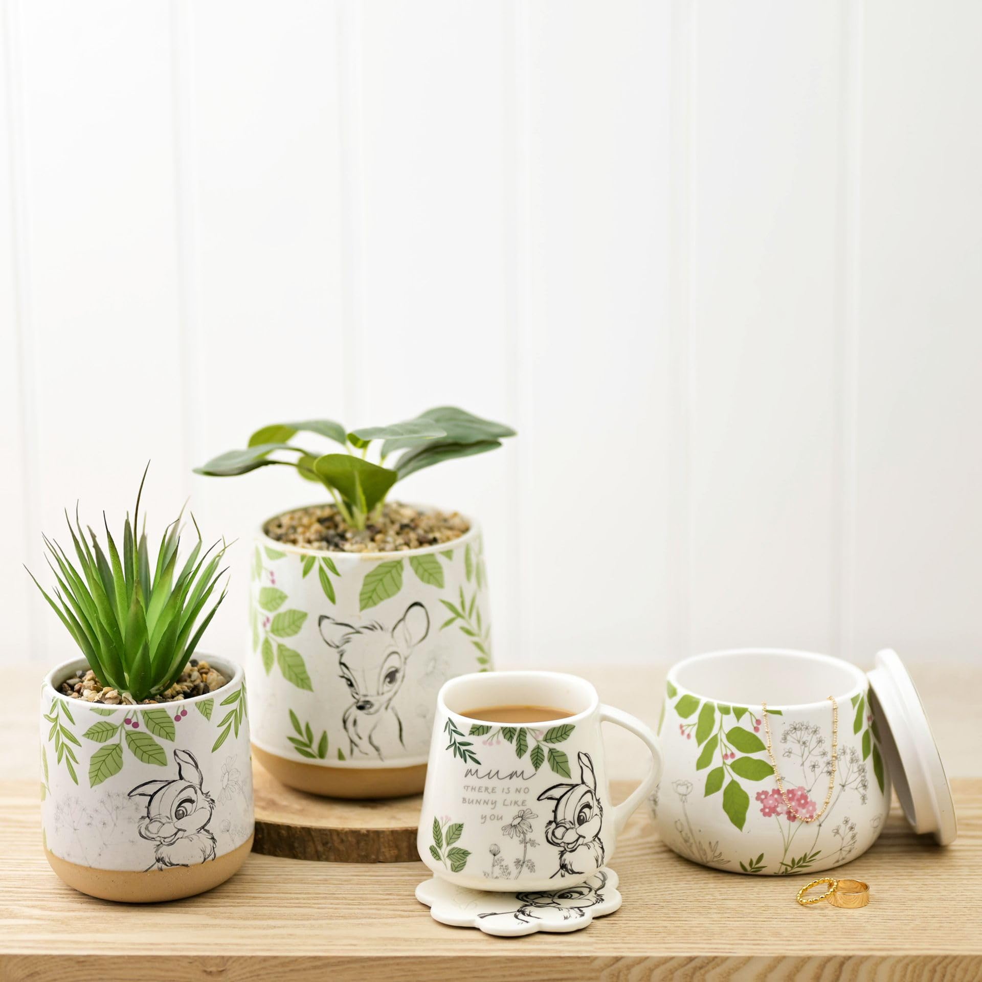 Widdop Disney Forest Friends Set of 2 Bambi Planters - Indoor Usage