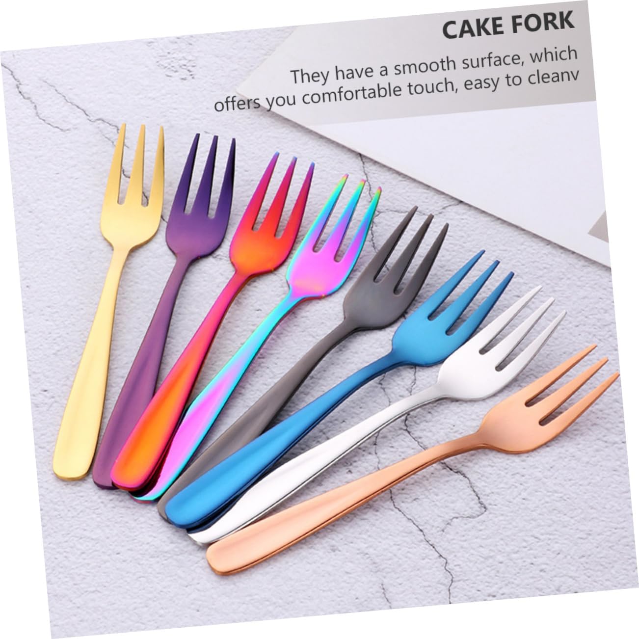 Stainless Steel Dessert Forks Set Pieces Easy to Clean for Fruit Cake and Appetizers