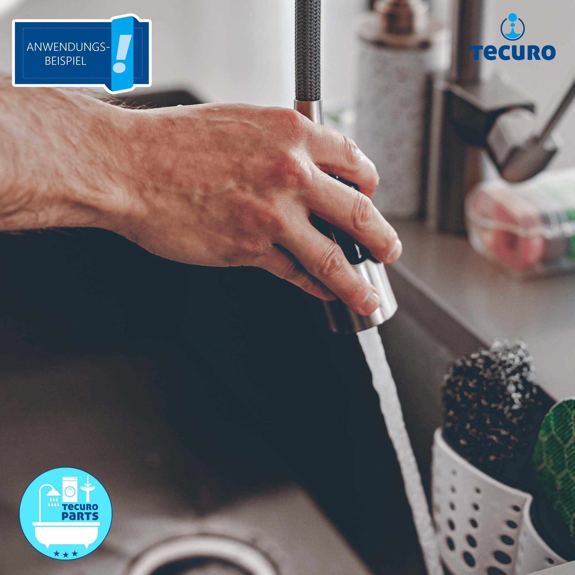 Image secondaire de Tuyau de Douche en Acier Inoxydable 120 cm - Raccord M15/1