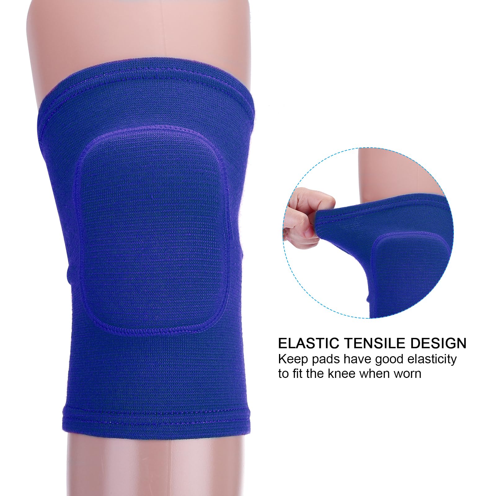 PATIKIL Protectores de Rodilla Tamaño S 2 Piezas Rodilleras de Espuma para Voleibol Rodilleras de Esquí Transpirables Rodilleras de Danza Fútbol Baloncesto Entrenamiento Azul