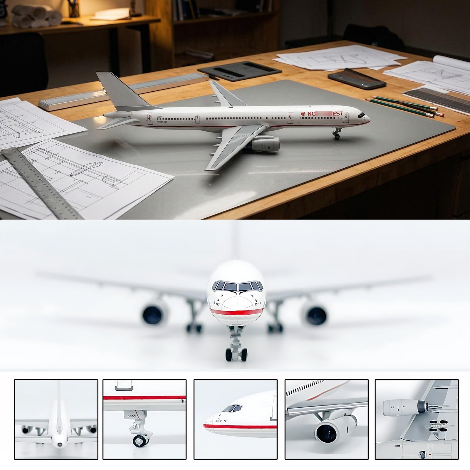 1:400 Scale US North west B757 Die-Cast Metal Airplane Model with Rubber Tires, Collector-Grade Miniature Replica – Gift for Adult Aviation Enthusiasts, Desk Shelf Display Decor