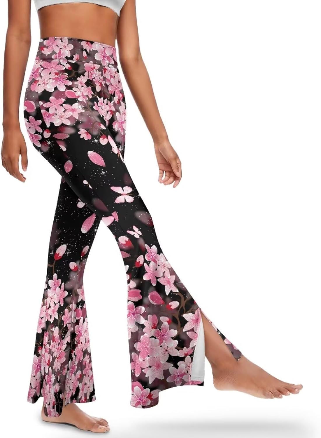 HUGS IDEA Women's Casual Bootleg Yoga Pants High Waisted Flare Workout Pants Leggings