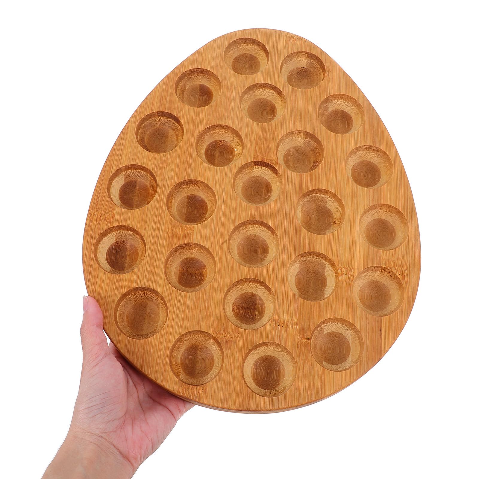 Porte-œufs en Bois Naturel 24 Compartiments – Plateau Organiseur pour Œufs Frais, Support Compact pour Réfrigérateur et Plan de Travail, Accessoire Rangement la Cuisine Pratique