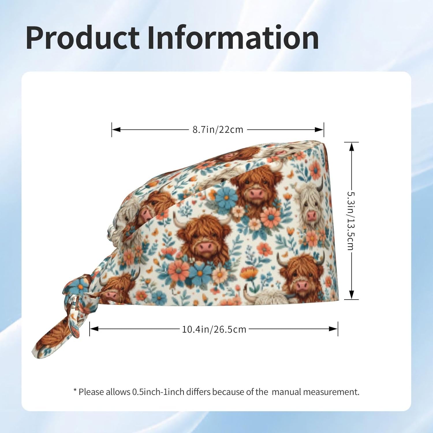 Scrub Cap with Sweatband for Women & Men — Adjustable Tie Back Surgical & Working Cap for Nurses, Doctors & Medical Staff - Image 2