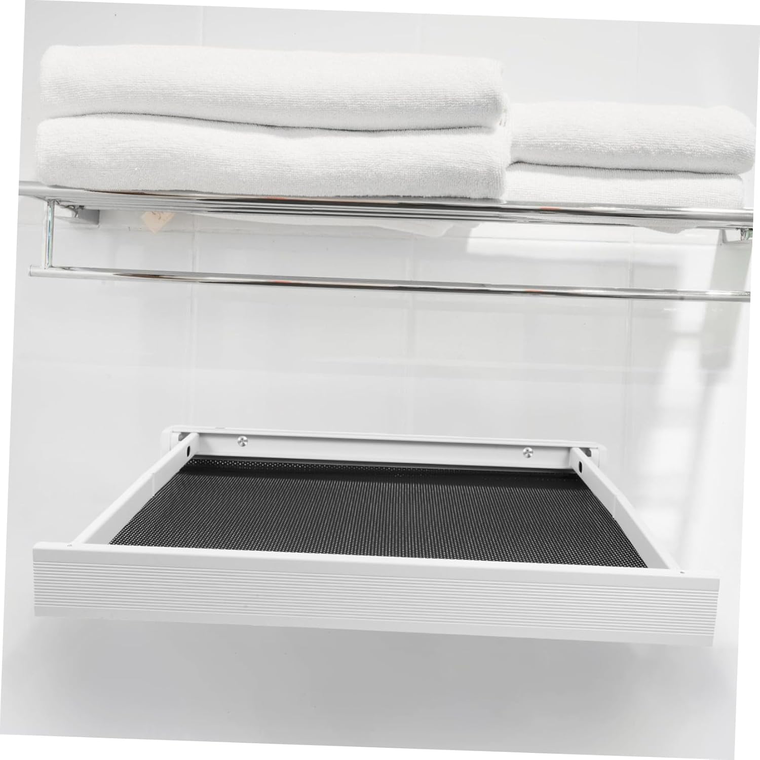 Cabilock Clothes Drying Rack Folding Wall-Mounted Hooks for Laundry Compact Design Indoor Outdoor