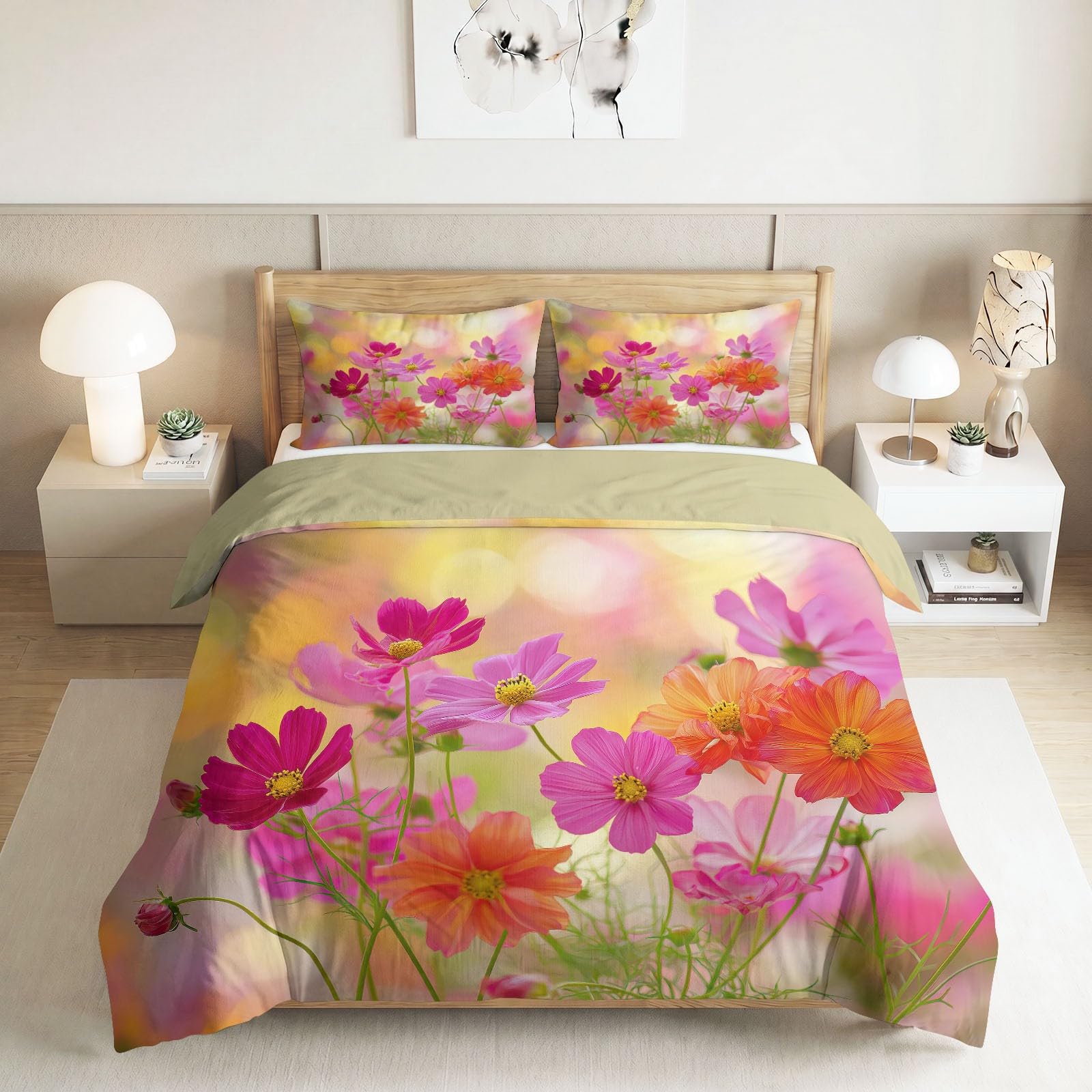 Parure de lit 2 personnes 240x220 hypoallergénique et facile à border pour grand lit
