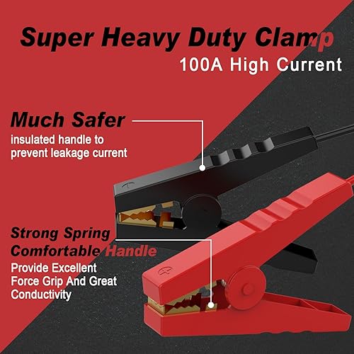 Miniatura 5 de Los cables de puente funcionan con baterías Milwaukee de 18 V, calibre 8 y 6.5 pies, cables de refuerzo automotrices resistentes para arrancar