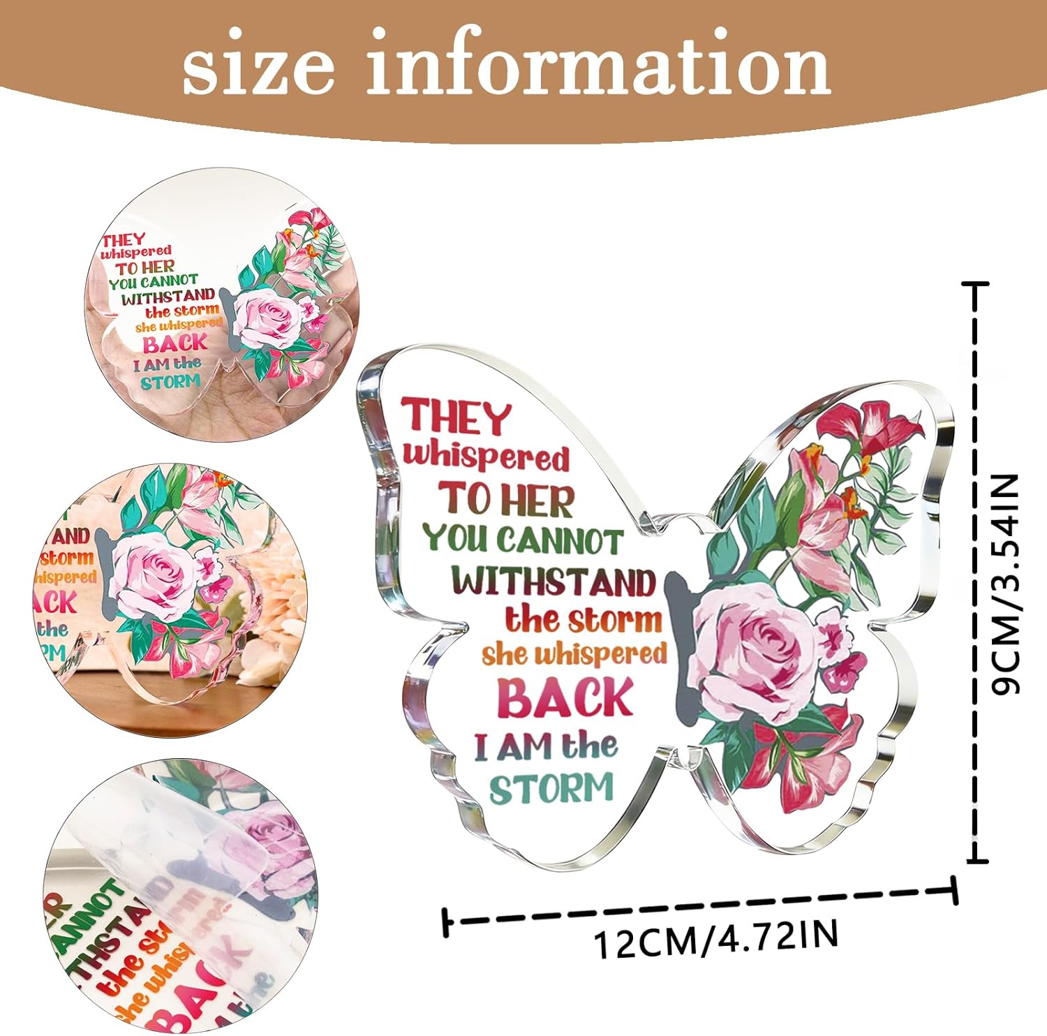 Valentines Day Gifts For Women Inspirational Gift I Am The Storm Butterfly Gifts For Women Adults Office Gift Butterflies Inspirational Desk Decor Butterfly Office Cubicle Decor - Image 3