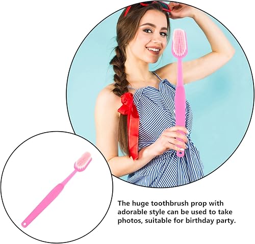 Miniatura 6 de Toyvian Cepillo de dientes gigante Prop Cepillo de dientes enorme Cepillo de dientes falso de gran tamaño Novedad Cepillo de dientes grande Juguete