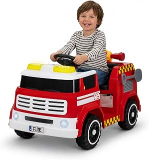 Actionbikes Motors Kinder Elektroauto LF112 | 2,4 Ghz Fernbedienung | Feuerwehrauto | Spielzeugauto | Kinderauto elektrisch | Elektrofahrzeuge | Feuerwehr | Elektro Auto für Kinder ab 3 Jahre