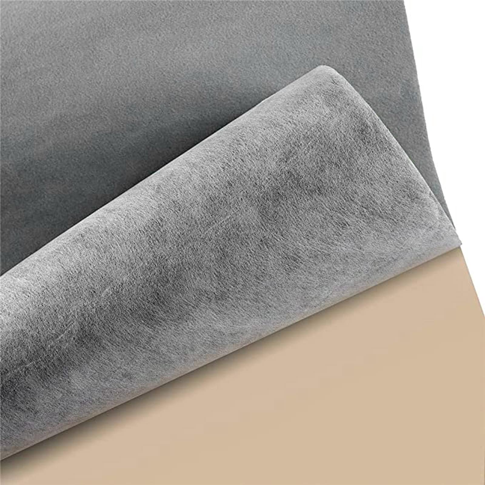 MAXBELL Back Self Adhesive Sheet Felt Velvet Velour Fabric Craft Sticker Gray-image-23