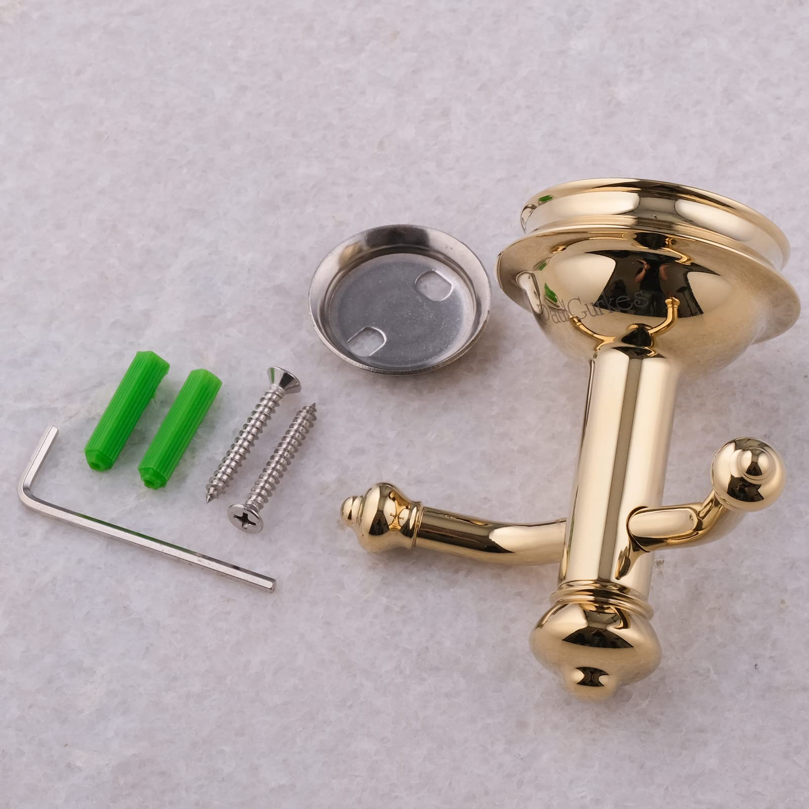 Handtuchhaken Gold Bad-Accessoire Halterung für Handtücher vergoldet Handtuch Halter 2er Haken Retro Vintage Landhausstil