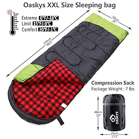 oaskys Camping Sleeping Bag - 3 Season Warm & Cool Weather - Summer Spring Fall Lightweight Waterproof for Adults Kids - Camping Gear Equipment, Traveling, and Outdoors
