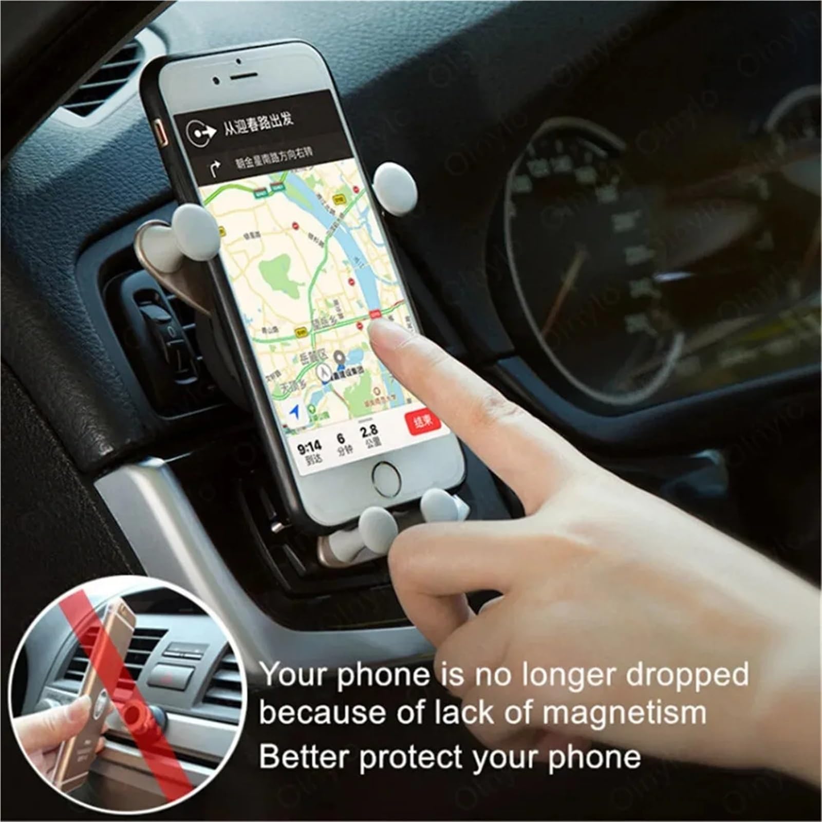 Uchwyt samochodowy na telefon Samochodowy uchwyt n Uchwyt samochodowy na telefon grawitacyjny, klips na kratkę wentylacyjną, uchwyt na twarz Smile, stojak na telefon komórkowy(Black 3pcs)