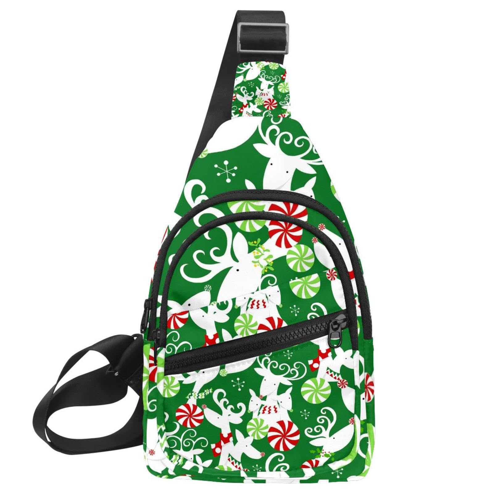 Bolsa de pecho para mujer con diseño navideño ideal para senderismo activo 7