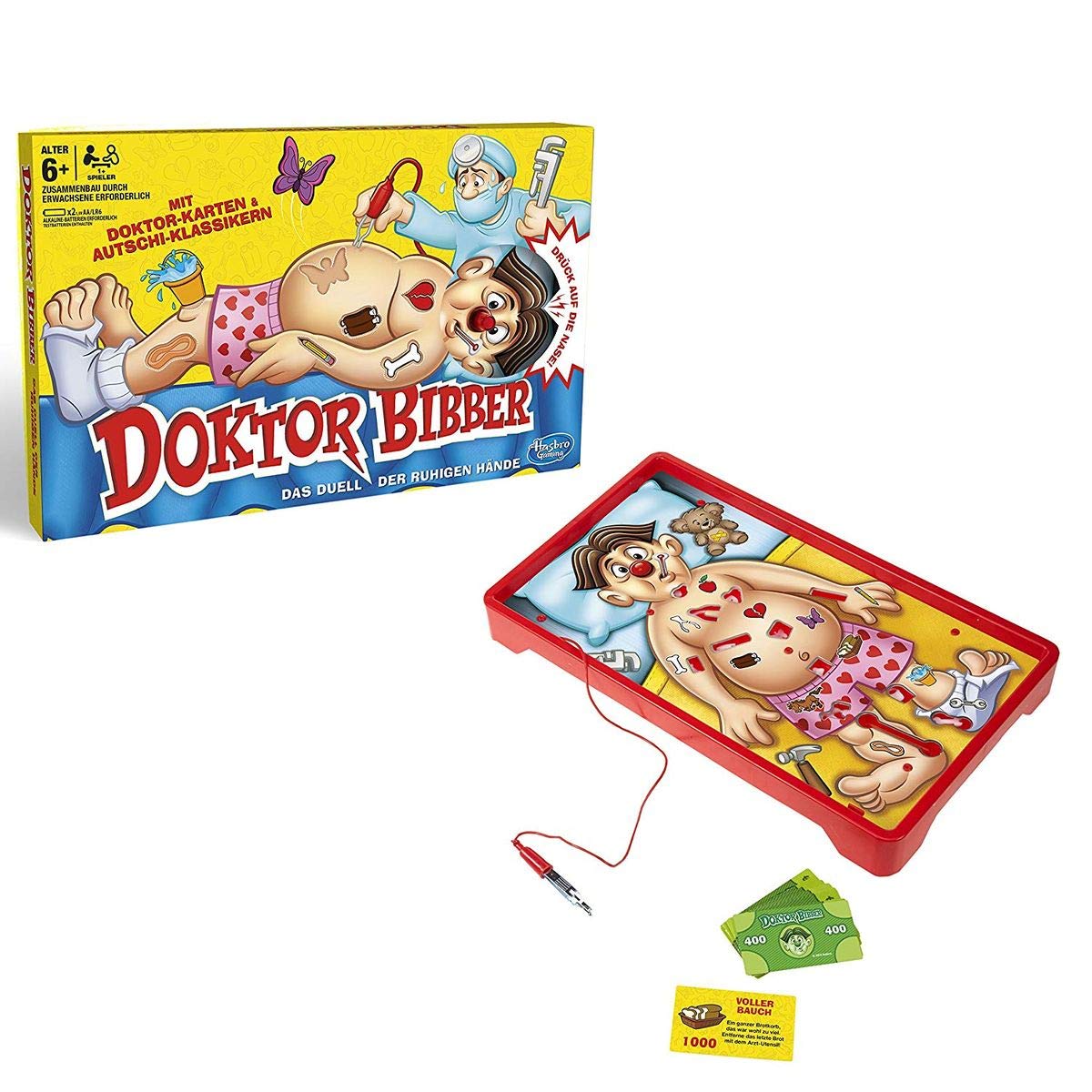 Hasbro Gaming Dottor Bibber - Gioco da tavolo elettronico con carte e succhiatore, gioco da tavolo per bambini dai 6 anni in su, per 1 o più giocatori, regalo per bambini