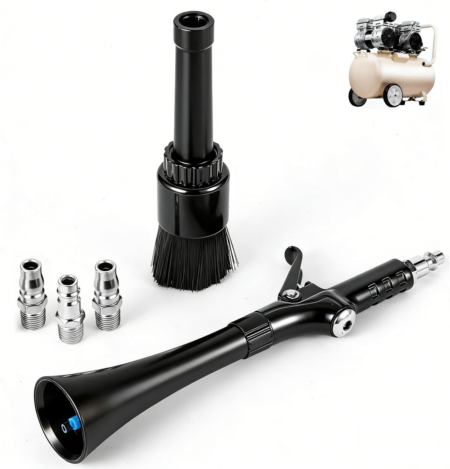 Mini Air Blaster – Compact Metal Detailing Tool for Interior Car Cleaning – Lift & Blast Dirt, Dust & Debris Away – High-Pressure Air Compressor Attachment – Ergonomic Trigger Operated