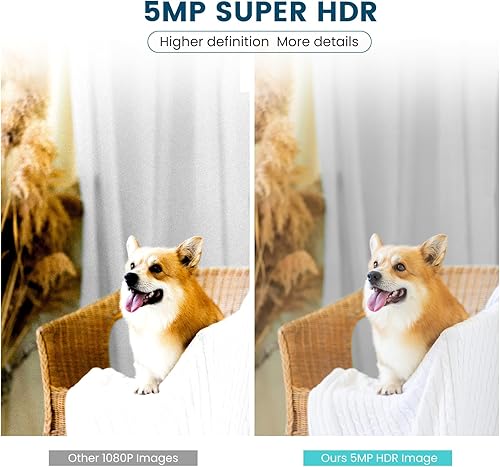 Miniatura 2 de litokam Cámara de seguridad interior de 5 MP, cámara de seguridad WiFi 5G2.4G con aplicación de teléfono, cámara para mascotas para monitor de bebé
