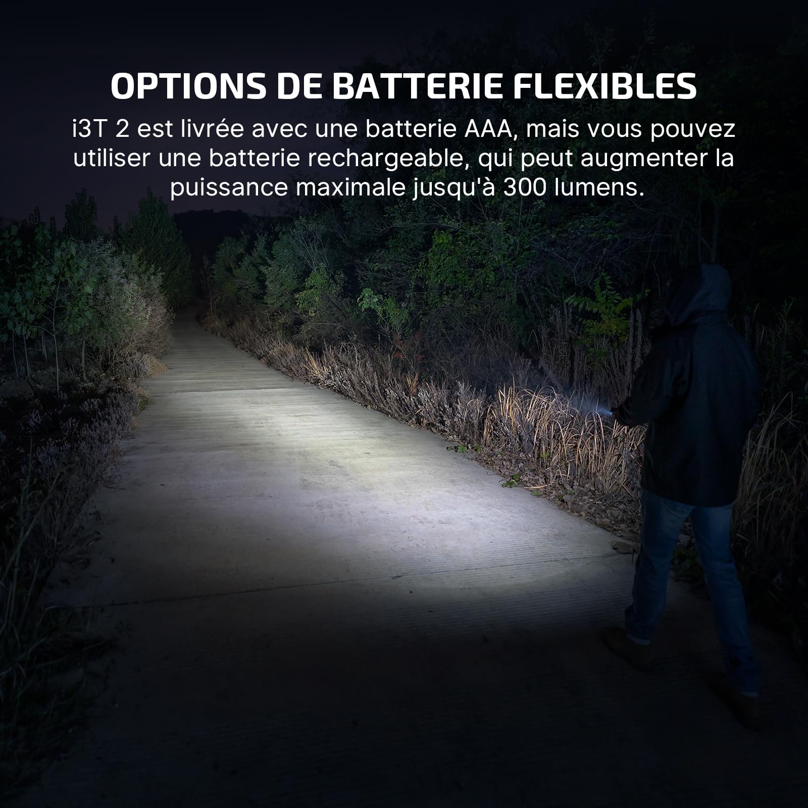 OLIGHT I3T 2 EOS Mini Lampe de Poche EDC à LED 300 Lumens Portée 80m Étanche IPX12 Pile AAA avec Interrupteur arrière pour Le Camping, La Chasse, L'outdoor et Les Urgences