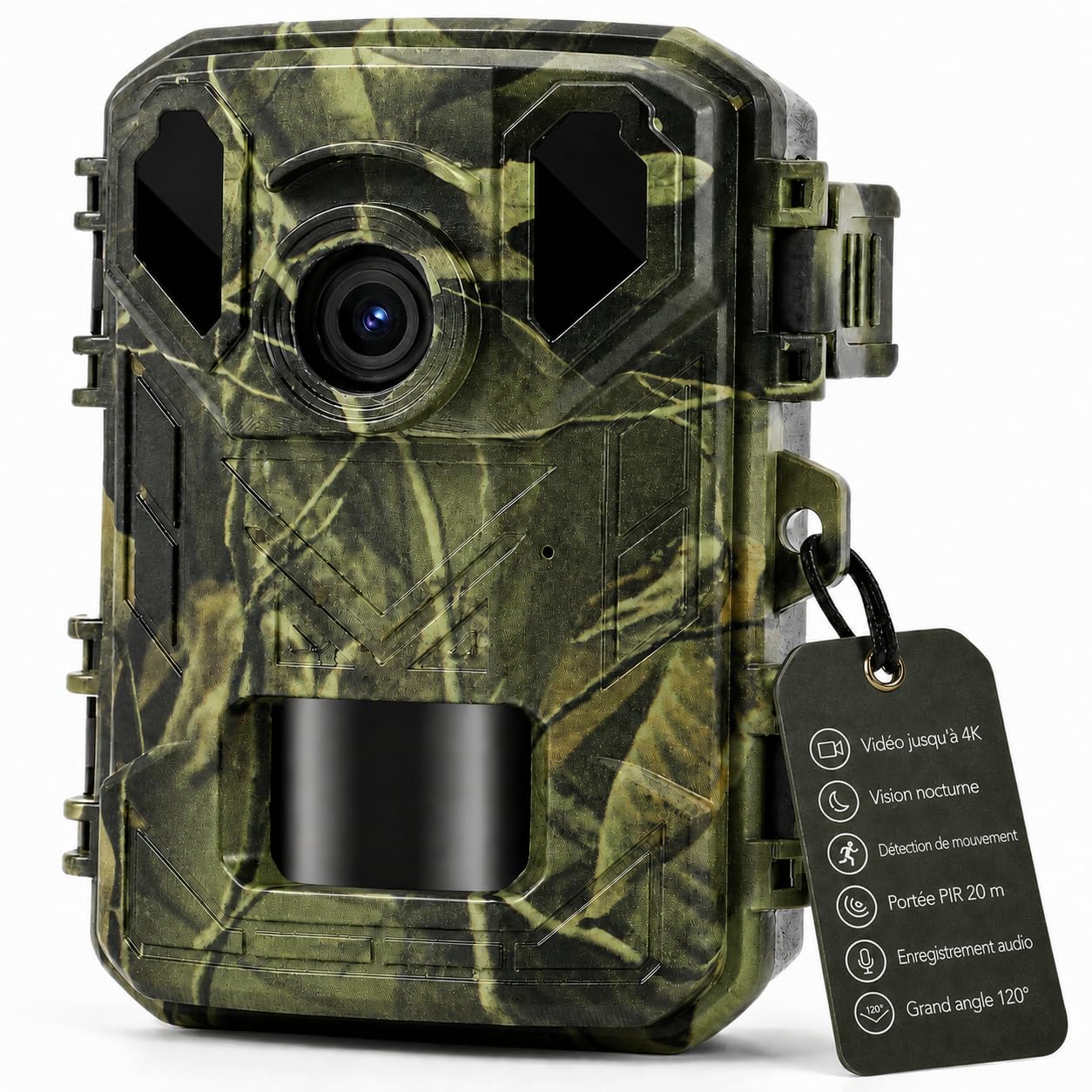 Denver Caméra de Chasse 4K 50MP, Piège Photo Animaux Vision Nocturne | 4K interpolée, 50MP interpolés, PIR 20m, Vision nocturne IR, 120°, LCD 2", IP66, MicroSD, 4xAA