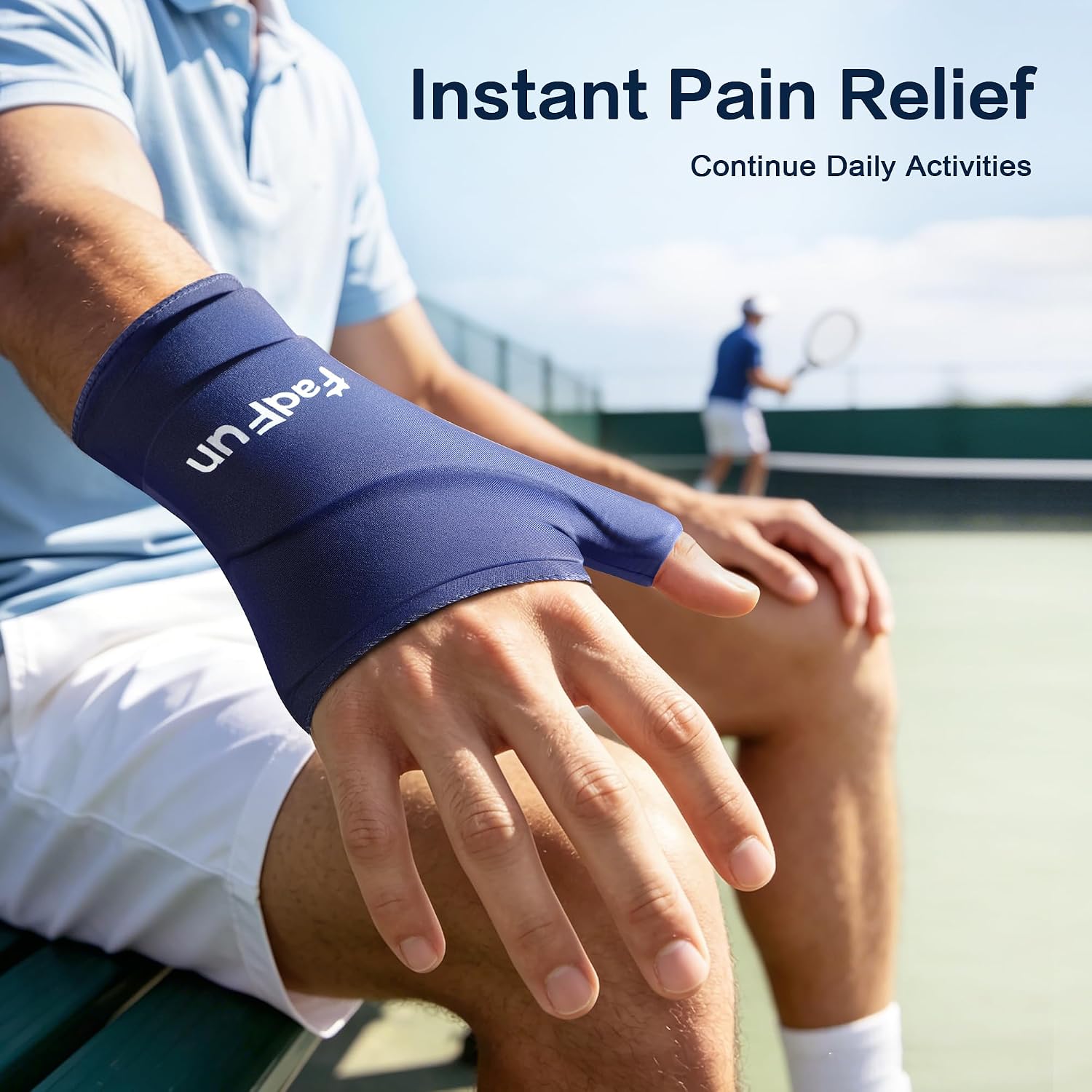 Wrist & Thumb Ice Pack Wrap- 2 Pack Upgraded Reusable Hot Cold Compress Hand Ice Pack for Carpal Tunnel Pain Relief, Tendonitis, Sports Injuries Swelling,Gift for Man&Woman, Size L/XL