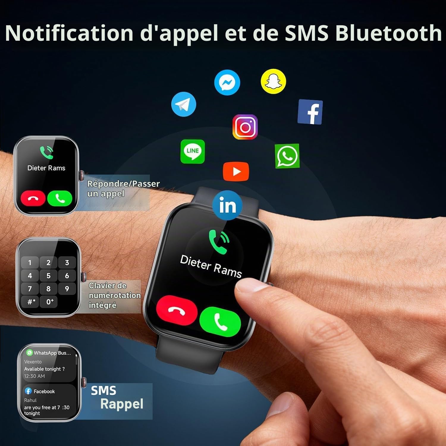 uaue Montre Connectée pour Homme,1.91" HD Smartwatch Alexa Built-in avec Appel Bluetooth, Etanche IP68, Montre Connectee avec 112+ Sportifs, Sommeil Moniteur, Fréquence Cardiaque Android iOS