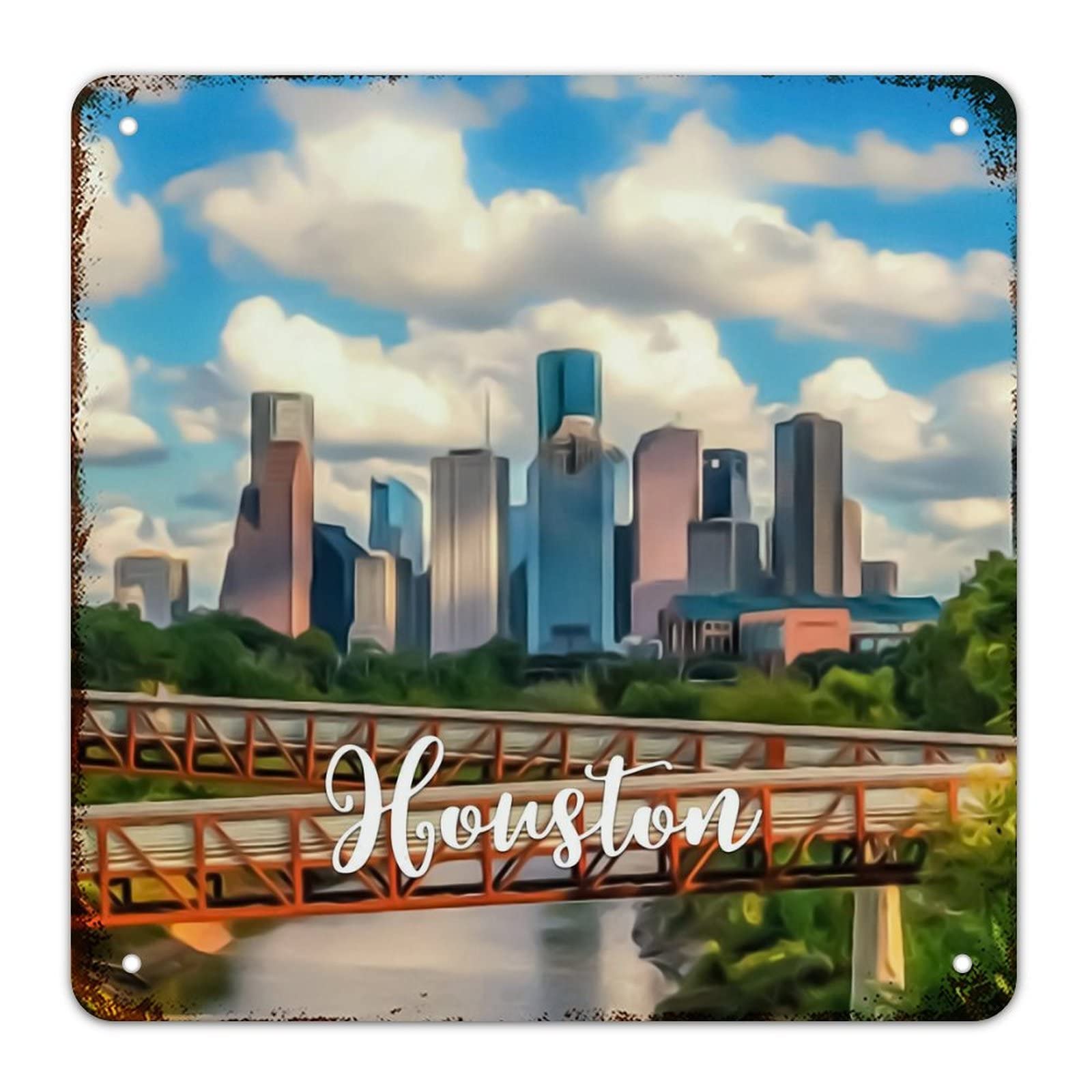 Plaque en métal rétro Texas USA : le cadeau souvenir idéal pour les passionnés de voyage