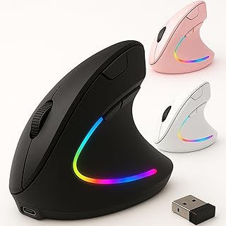 Mouse vertical ergonômico sem fio recarregável – reduz tensão no puls