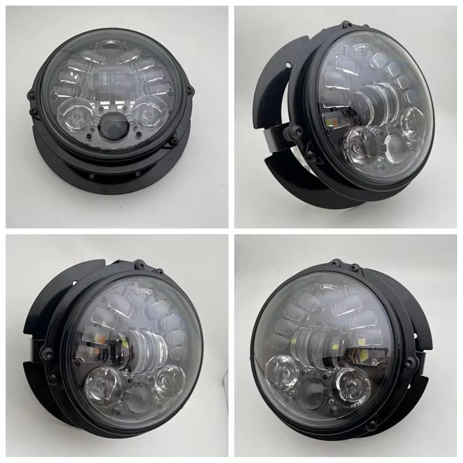 Moto Faro Anteriore Kit Staffa Faro Montaggio Anello Moto Per Fari LED Rotondi Da 5,75 Pollici
