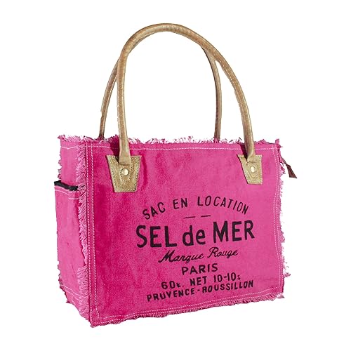 Sel de mer upcycled canvas hand bag upcycled canvas &